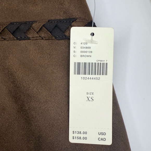 NWT Maeve Whipstitch A-Line Mini Skirt Brown Size XS Anthropologie - Picture 3 of 14